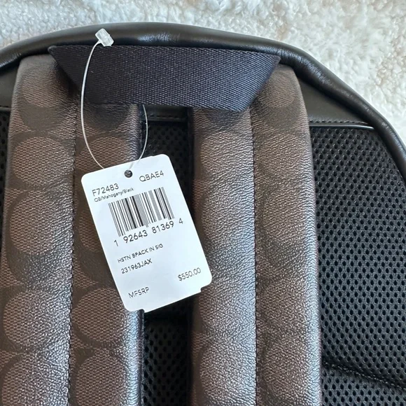 NWT!Rare! Coach F72483 Men's Houston Backpack In Signature Canvas Mahogany Black